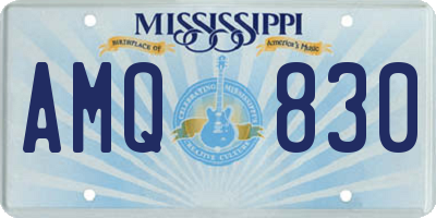 MS license plate AMQ830
