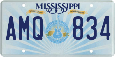 MS license plate AMQ834