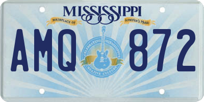 MS license plate AMQ872