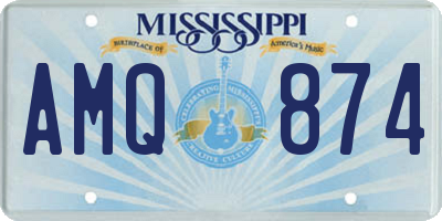 MS license plate AMQ874