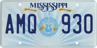 MS license plate AMQ930