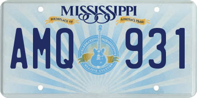 MS license plate AMQ931