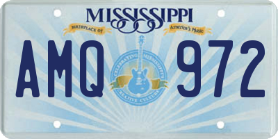 MS license plate AMQ972