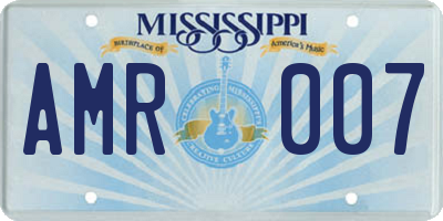 MS license plate AMR007