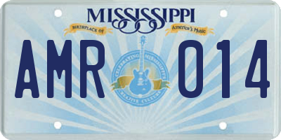 MS license plate AMR014