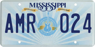 MS license plate AMR024