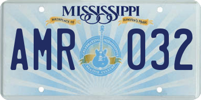 MS license plate AMR032