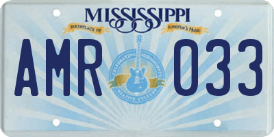 MS license plate AMR033