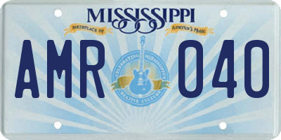 MS license plate AMR040