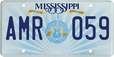 MS license plate AMR059