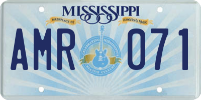 MS license plate AMR071