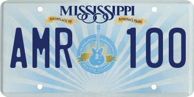 MS license plate AMR100