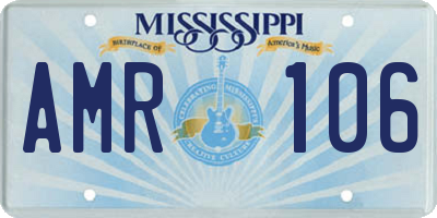 MS license plate AMR106