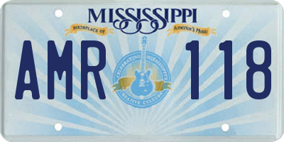 MS license plate AMR118