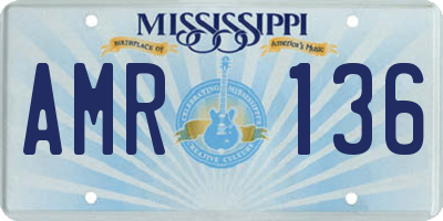 MS license plate AMR136