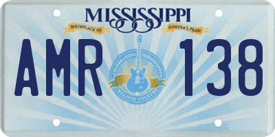 MS license plate AMR138