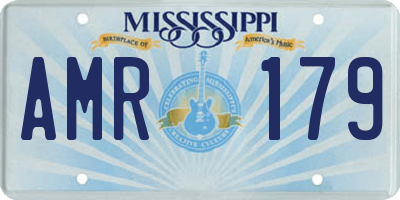 MS license plate AMR179