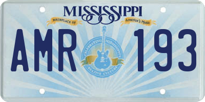 MS license plate AMR193