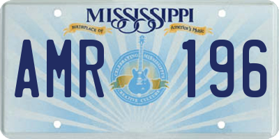 MS license plate AMR196