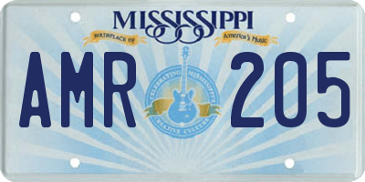 MS license plate AMR205