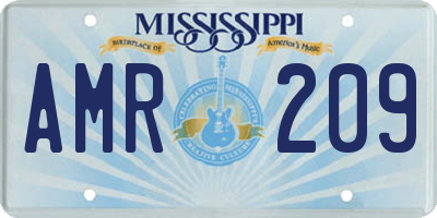 MS license plate AMR209