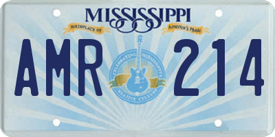 MS license plate AMR214