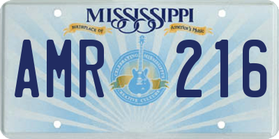 MS license plate AMR216