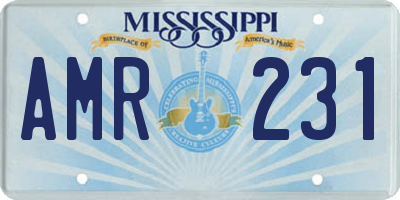 MS license plate AMR231