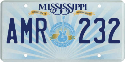 MS license plate AMR232