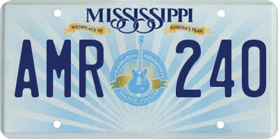 MS license plate AMR240