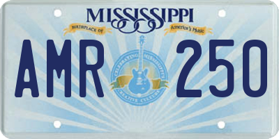MS license plate AMR250
