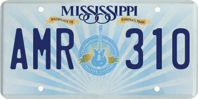 MS license plate AMR310