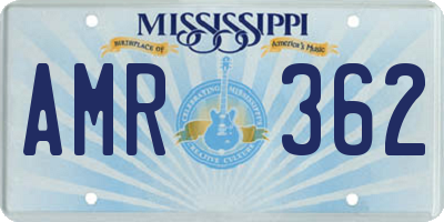 MS license plate AMR362