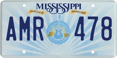 MS license plate AMR478