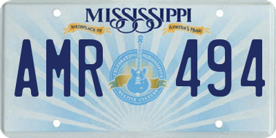 MS license plate AMR494