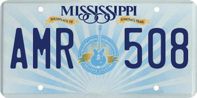 MS license plate AMR508
