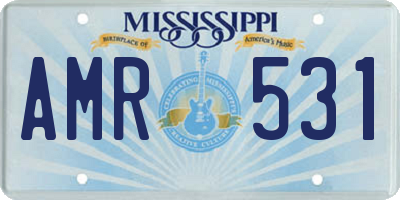 MS license plate AMR531