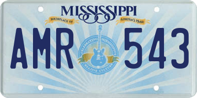 MS license plate AMR543
