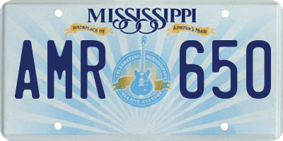 MS license plate AMR650