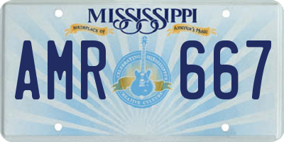 MS license plate AMR667
