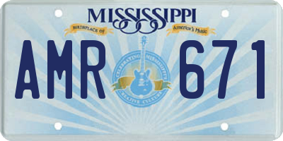 MS license plate AMR671