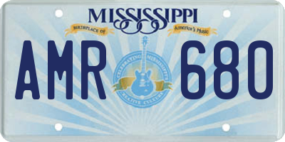 MS license plate AMR680
