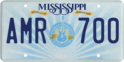 MS license plate AMR700