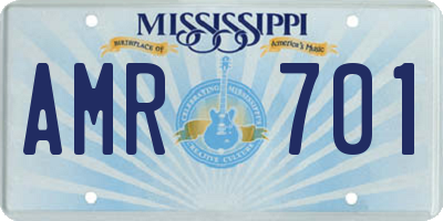 MS license plate AMR701