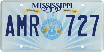 MS license plate AMR727