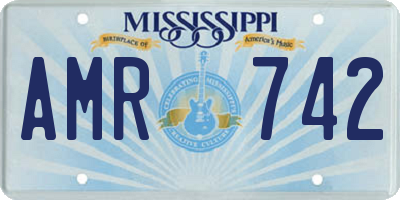 MS license plate AMR742
