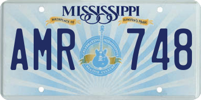 MS license plate AMR748