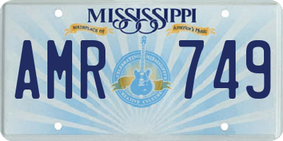 MS license plate AMR749
