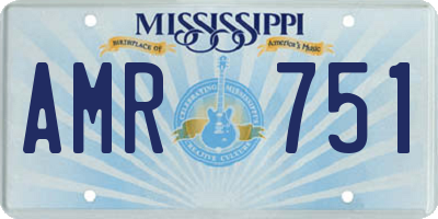 MS license plate AMR751