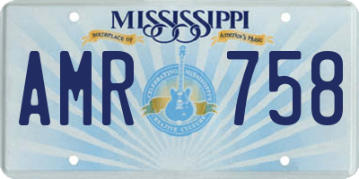 MS license plate AMR758